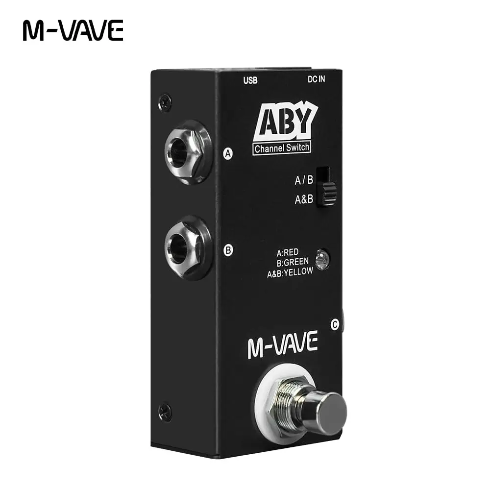 M-VAVE ABY Line Selector Mini True Bypass Pedal for Guitar Bass AB Switch Box Channel Splitter Combiner Stage Accessorie