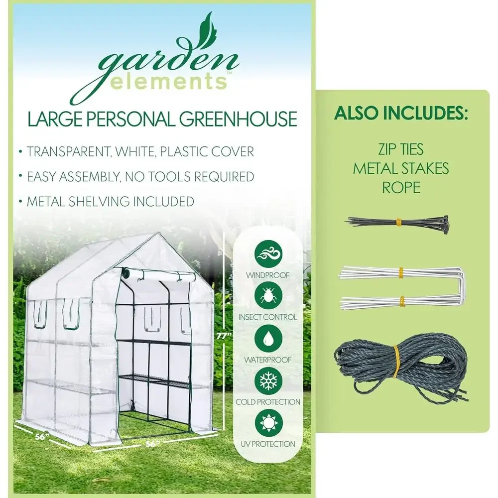 Large White Indoor/Outdoor Plastic Greenhouse for Seed Starting and Plant Protection