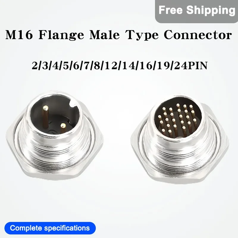 

5/10/20 PCS M16-2/3/4/5/6/7/8/12/14/16/19/24P Formal C09 J09 Series Aviation Waterproof Connector Male Flange Connector