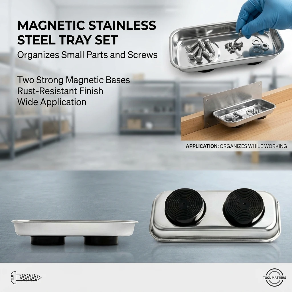 Stainless Steel Magnetic Tool Bowl Auto Repair Parts Storage Bowl Handyman Magnetic Bowl for Workshop Organization
