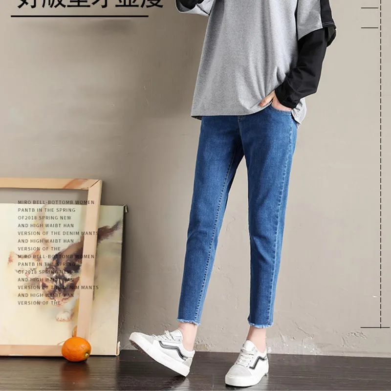 Womens Maternity Jeans Pants For Pregnant Women Clothes Pregnancy Denim Overalls Pants Nursing Belly Trousers Spring and Autumn