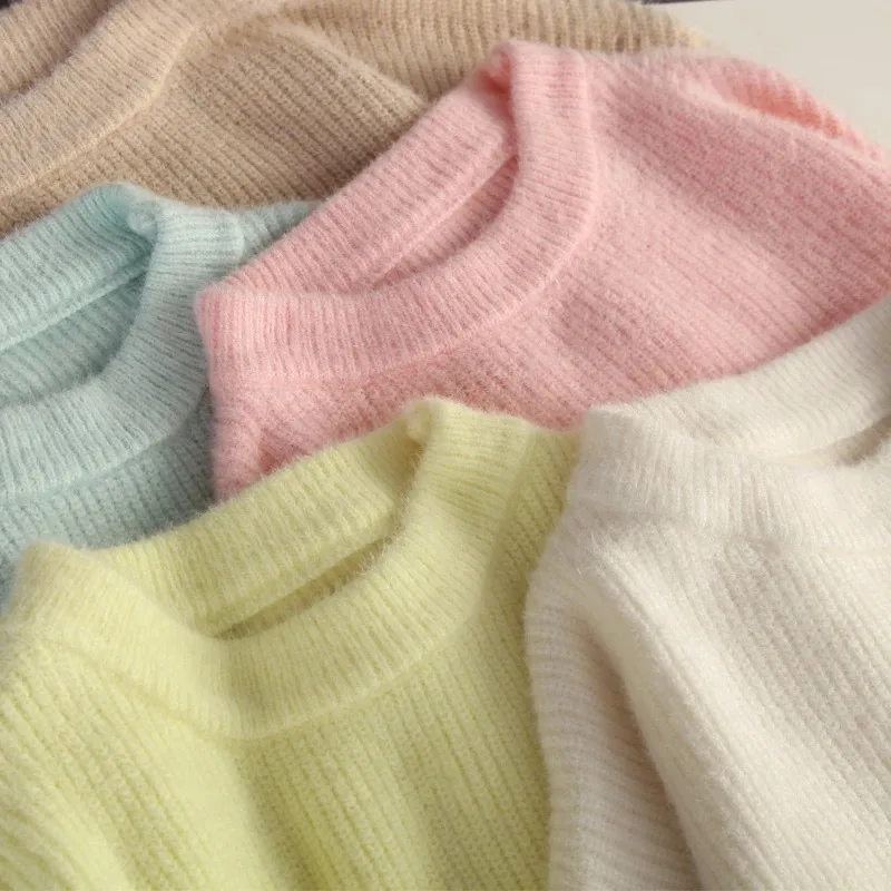 

HOTCIAL Soft Loose Knitted Cashmere Sweaters Women 2025 New Winter Loose Solid Female Pullovers Warm Basic Knitwear Jumper