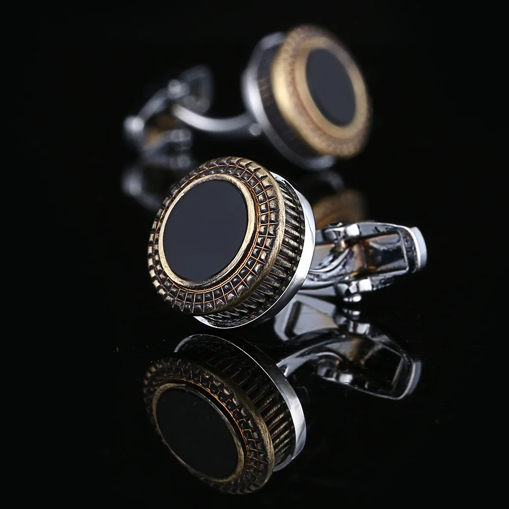 High Quality Retro Round French Shirt Cufflinks For Father Gifts Men\'s Cuffs Buttons Wedding Groomsmen Farors Jewelry