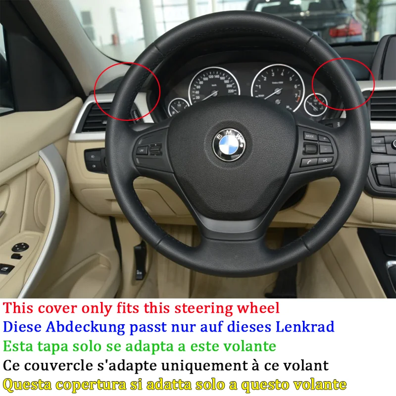 Suede Leather Car Steering Wheel Cover Hand Sewing Non-Slip Breathable For BMW 3 Series 320Li F20 F30 F31 F34 F21 F22 F23 view 2