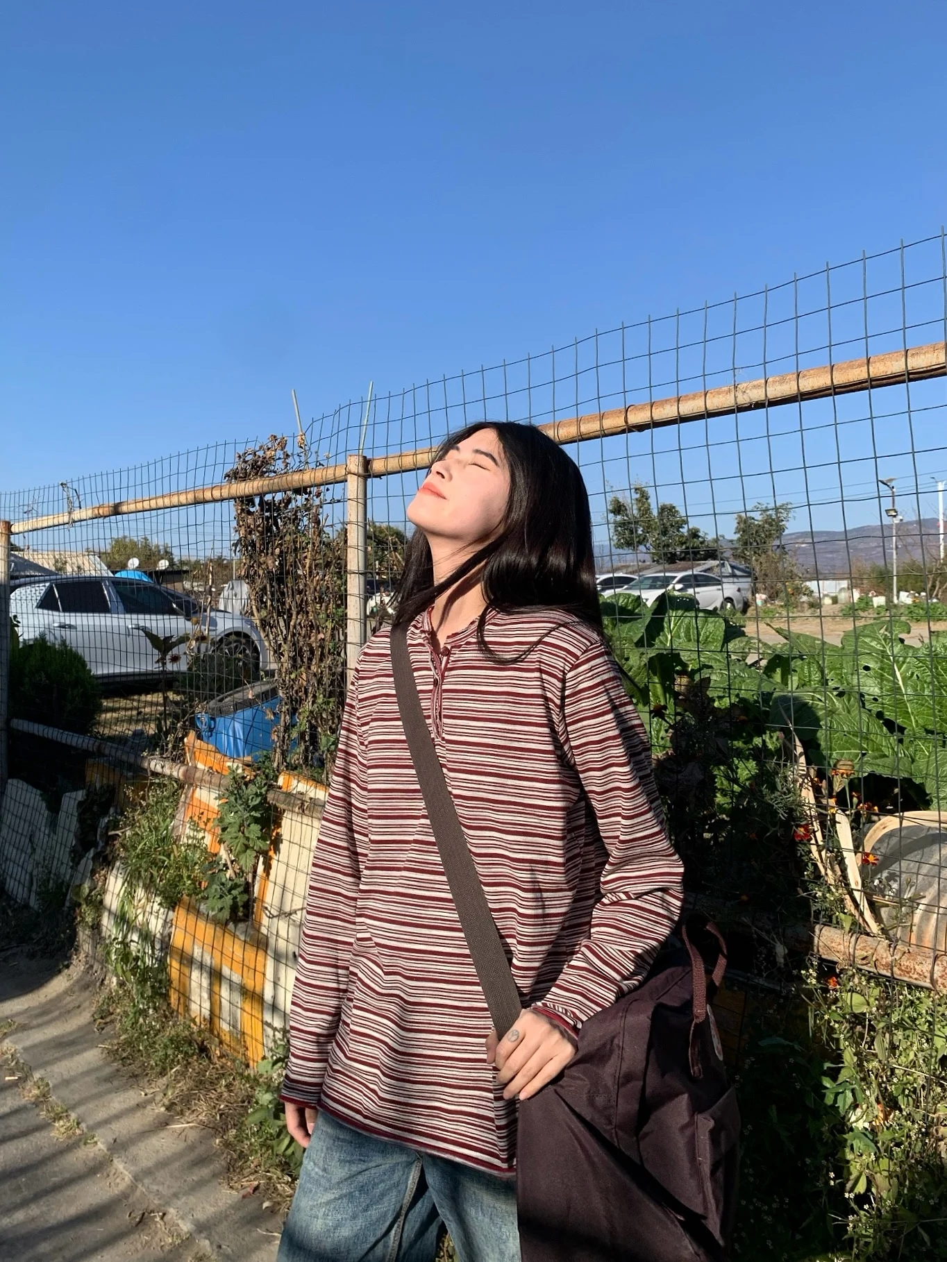 

American Retro Striped Henry Collar Sweatshirt Loose Long Sleeve Women's Spring Autumn Versatile Lazy Style Top Cotton Polyester