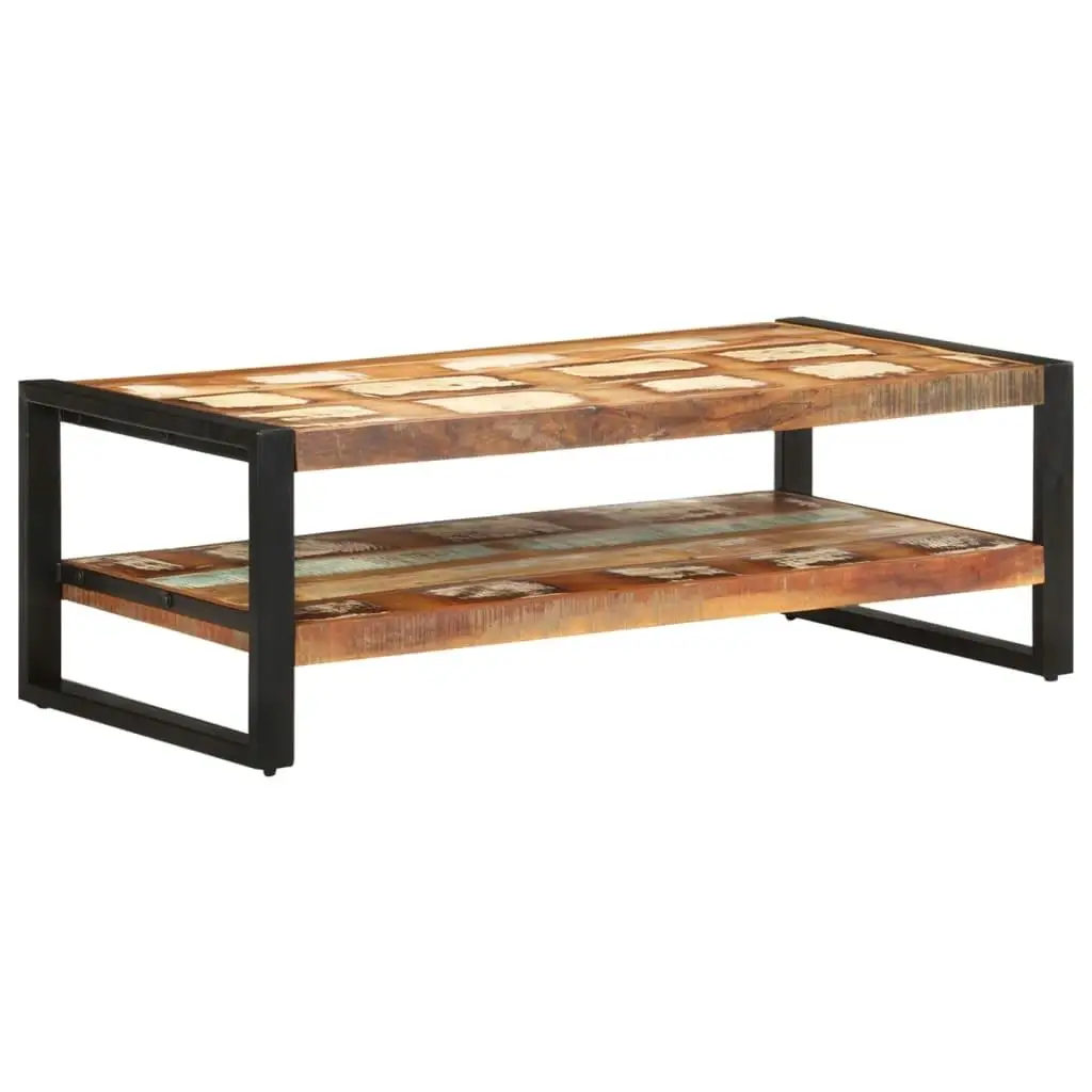 47.2 Solid Reclaimed Wood Coffee Table - Rustic Design 23.6 x 15.7 for Living Room Décor