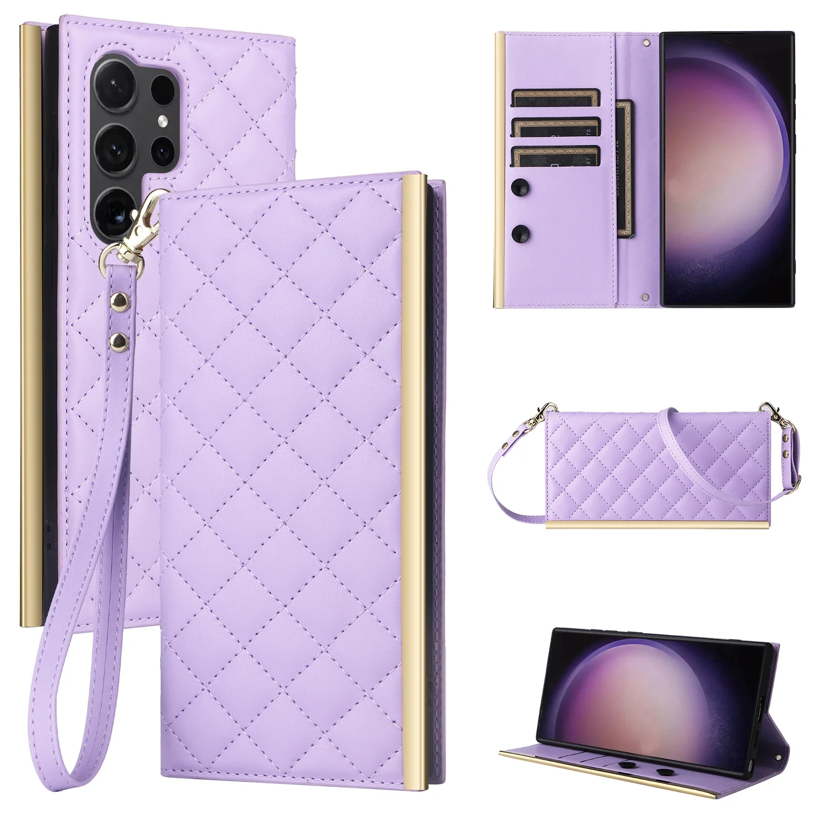 

Fashion Wallet Flip Case For Samsung Galaxy S24 Ultra S23 Plus S23 S21 FE S24 S23 S21 Anti-theft Leather Wallet Flip Cover