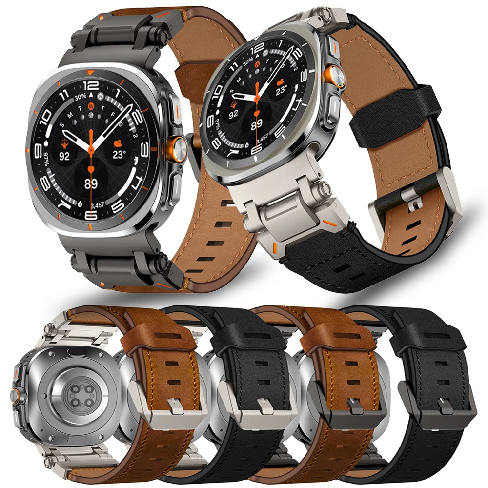 samsung-galaxy-ultra-watch-7-47mm用レザーストラップ、高級ソフトバンドブレスレット、galaxy-watch-ultra-7-47mm用腕時計バンド