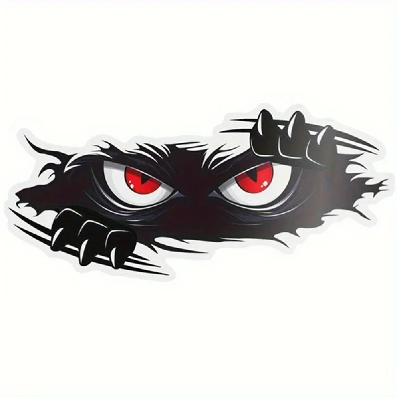 3D Torn Paper Peeking Monster Eyes Car Sticker Claw Mark Beast Decal For Car Truck Motorcycle Auto Exterior Decor