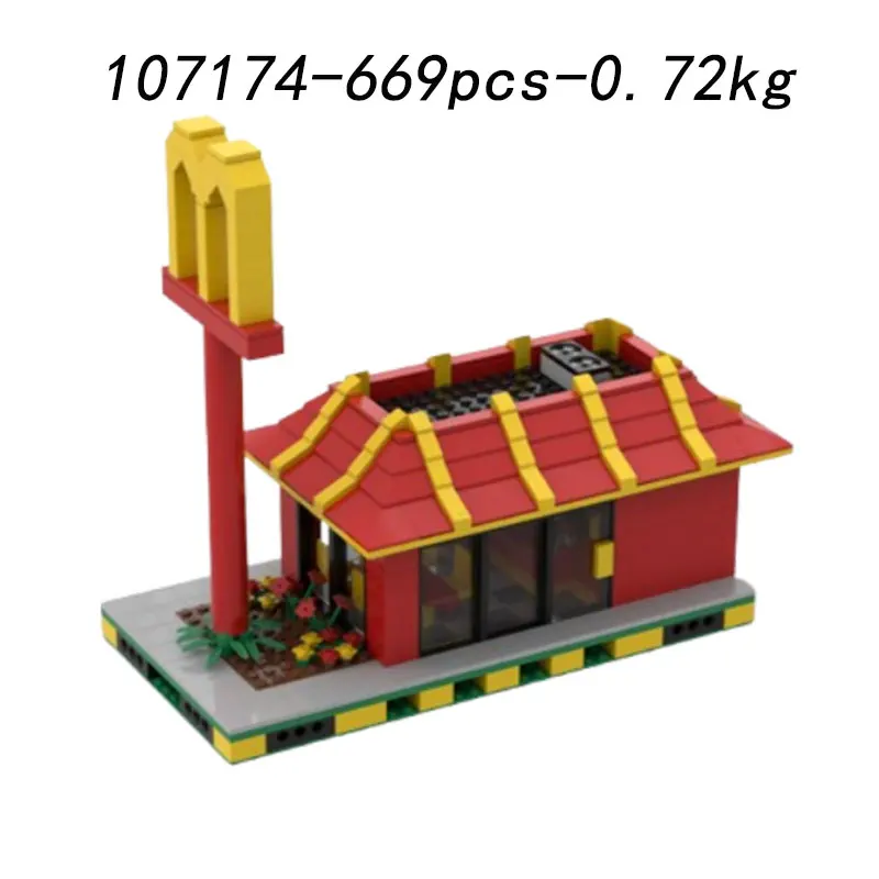 Spot MOC-107174 669 pçs arquitetura moderna diy pequenas partículas montagem blocos de construção puzzle brinquedo modelo presente conjunto ornamento