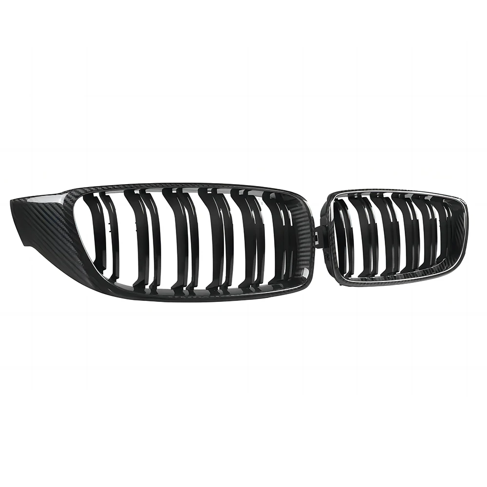 Dry Carbon Fiber Grill Front Bumper Double Slat Kidney M Style Grille For 14-20 BMW 4 Series F32 F33 F36 F80 F82 435i 440i M3 M4