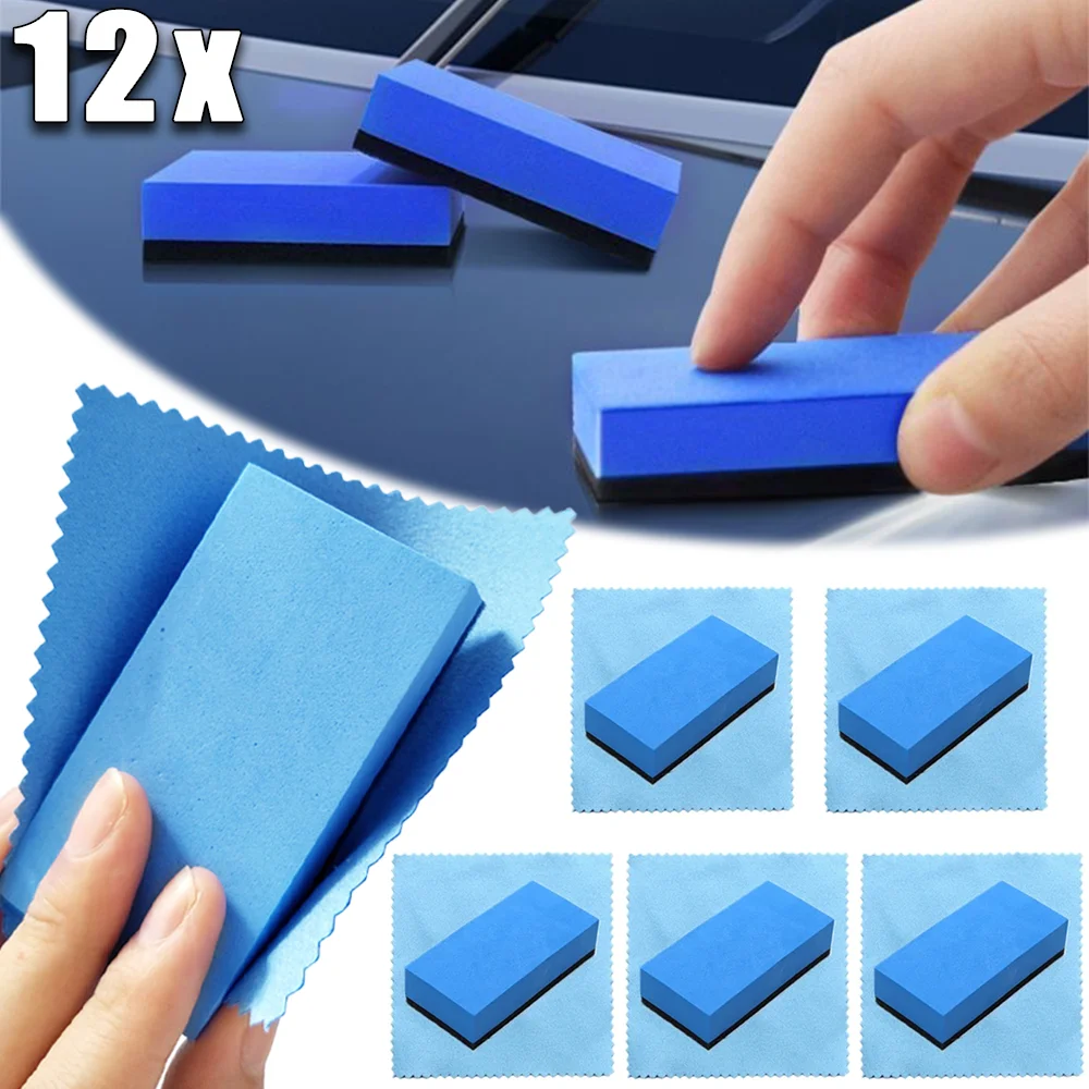Car Wax Polish Sponge Pad Professional Car Cleaning Coating Sponge Coating Cloth Kit Professional Auto Detailing Polishing Wash