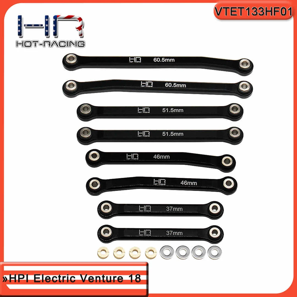

HR RACING Parts Aluminum Chassis Tie Rod Kit Wheelbase 155.4MM for HPI Venture 18 1/18 RC Model Car Crawler Accessories