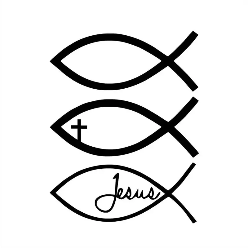 Jesus Fish God Christian Cross Vinyl Sticker Decal Car Sticker,12cm*9cm