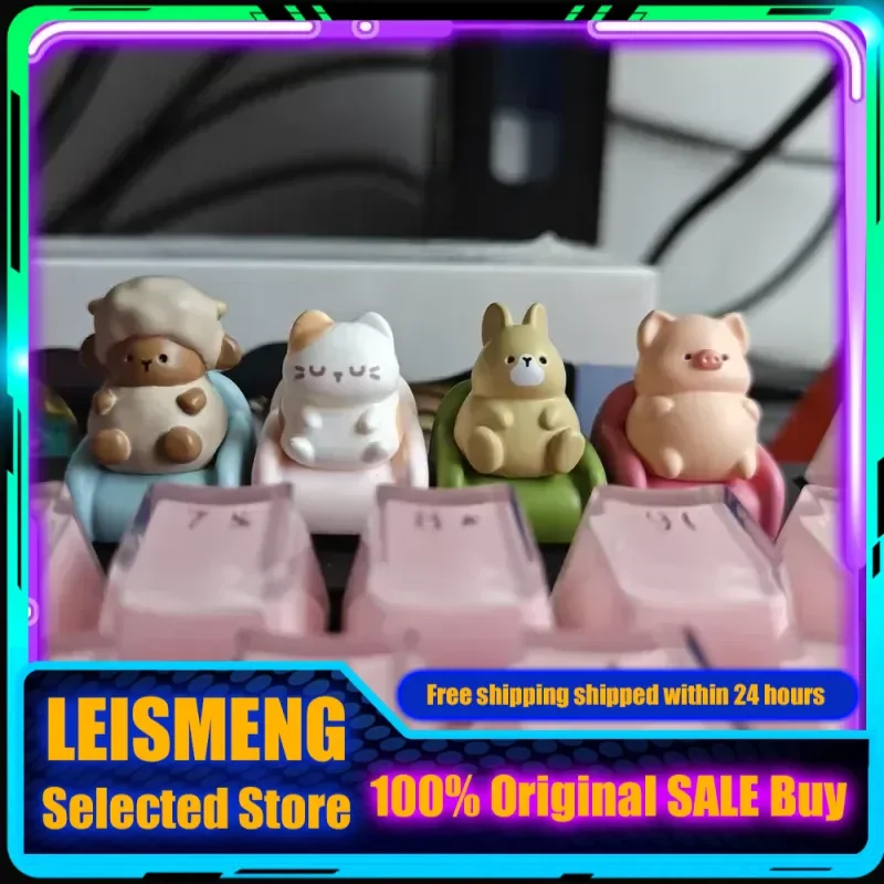 

Милые колпачки для клавиш с тематикой капибары, механическая клавиатура, полимерные колпачки для клавиш, ручная роспись, крестовая ось, аксессуары для игровой клавиатуры для ПК, подарок