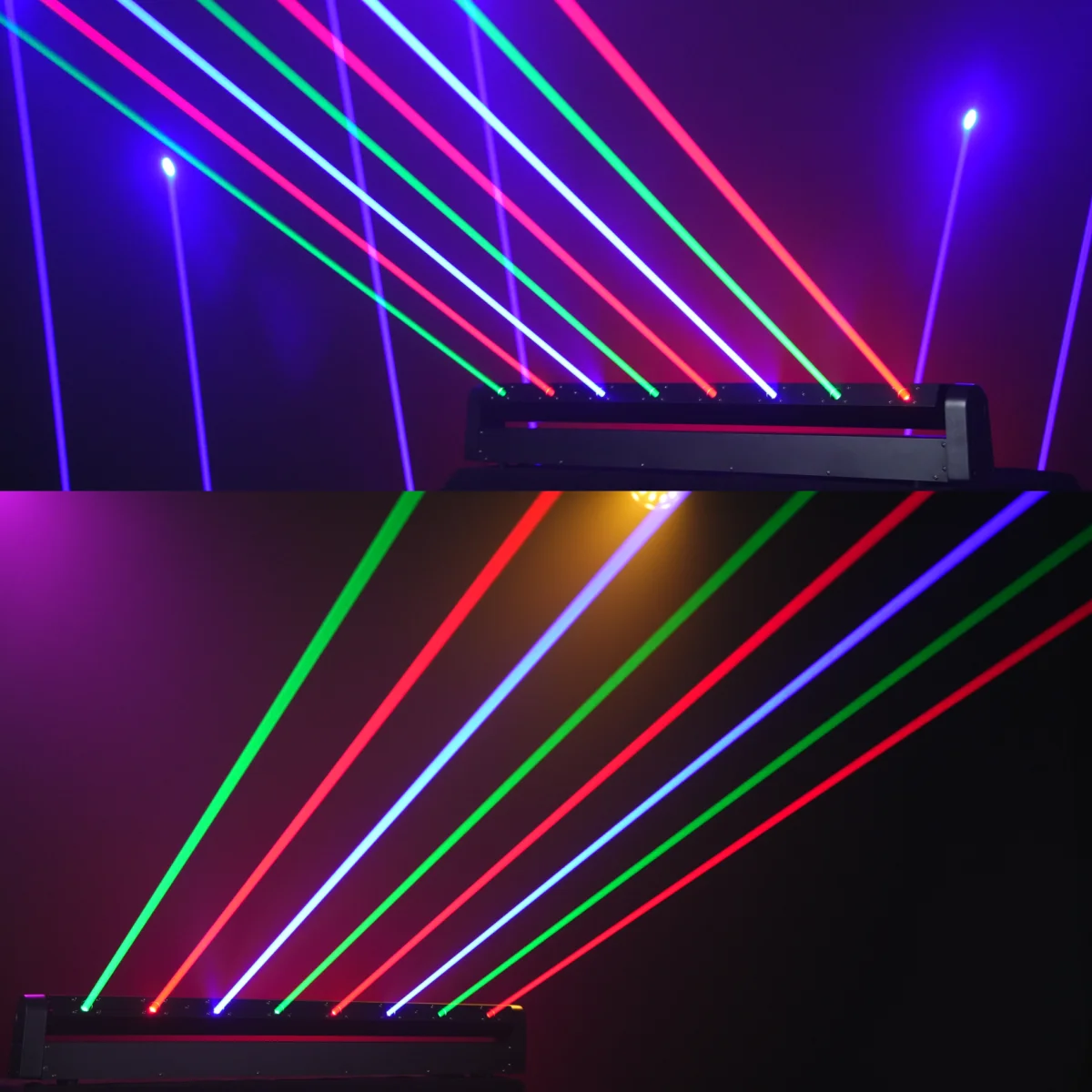8-Augen-Laserstrahllicht DMX512 Bühnen-RGB-Farb-Rotations-Moving-Head-Licht DJ Party 120W Lasershow für Party Bar Nachtclub