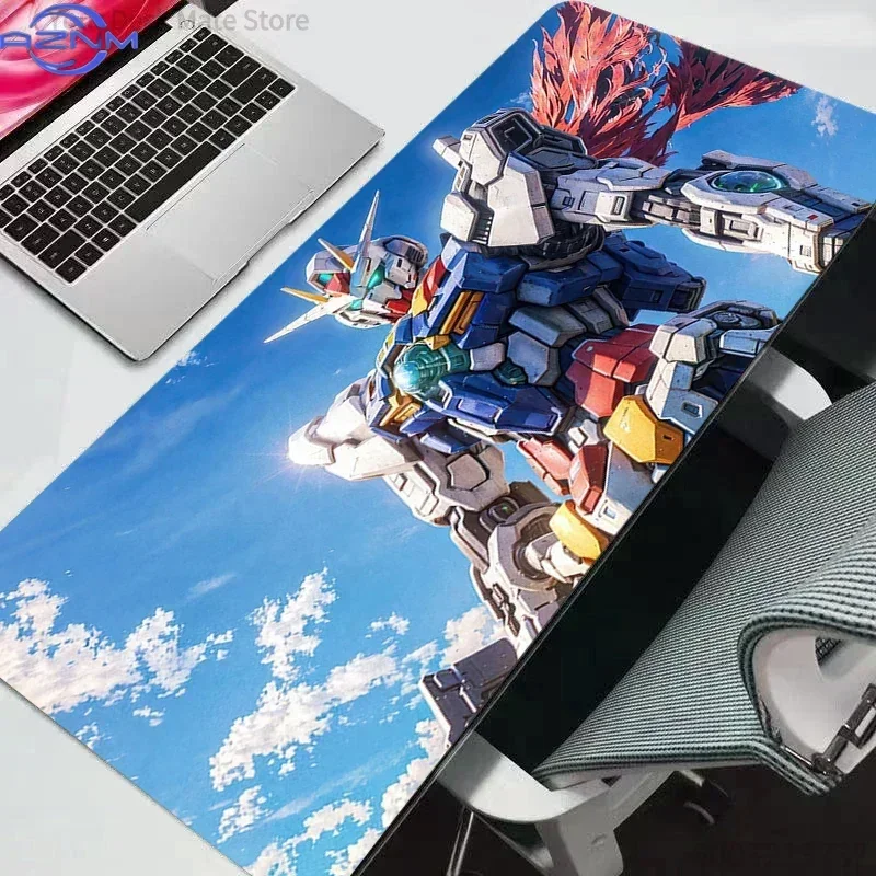 Anime Gundam Mecha Blue Sky Scenery Print Mouse Pad, Rubber Non-Slip Base, Smooth Surface for Gaming and Office Desktop Computer