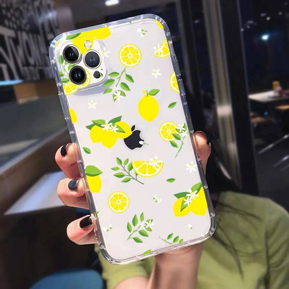 Funda de teléfono Fruit lemon para iPhone 15, 13, 14 Pro Max, XS, XR, 12, 11 Pro, 13 Mini, 6, 7, 8 Plus, funda trasera transparente suave