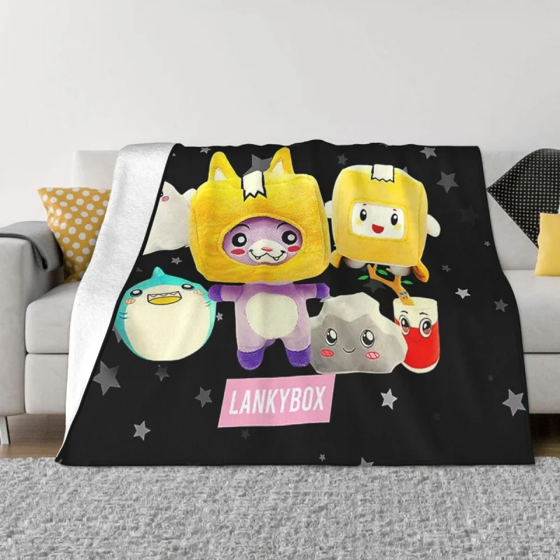 Lankybox Rocky And y Blanket Velvet Autumn/Winter Anime Multi-fuion  Warm Blanket for Sofa Office Bedspreads