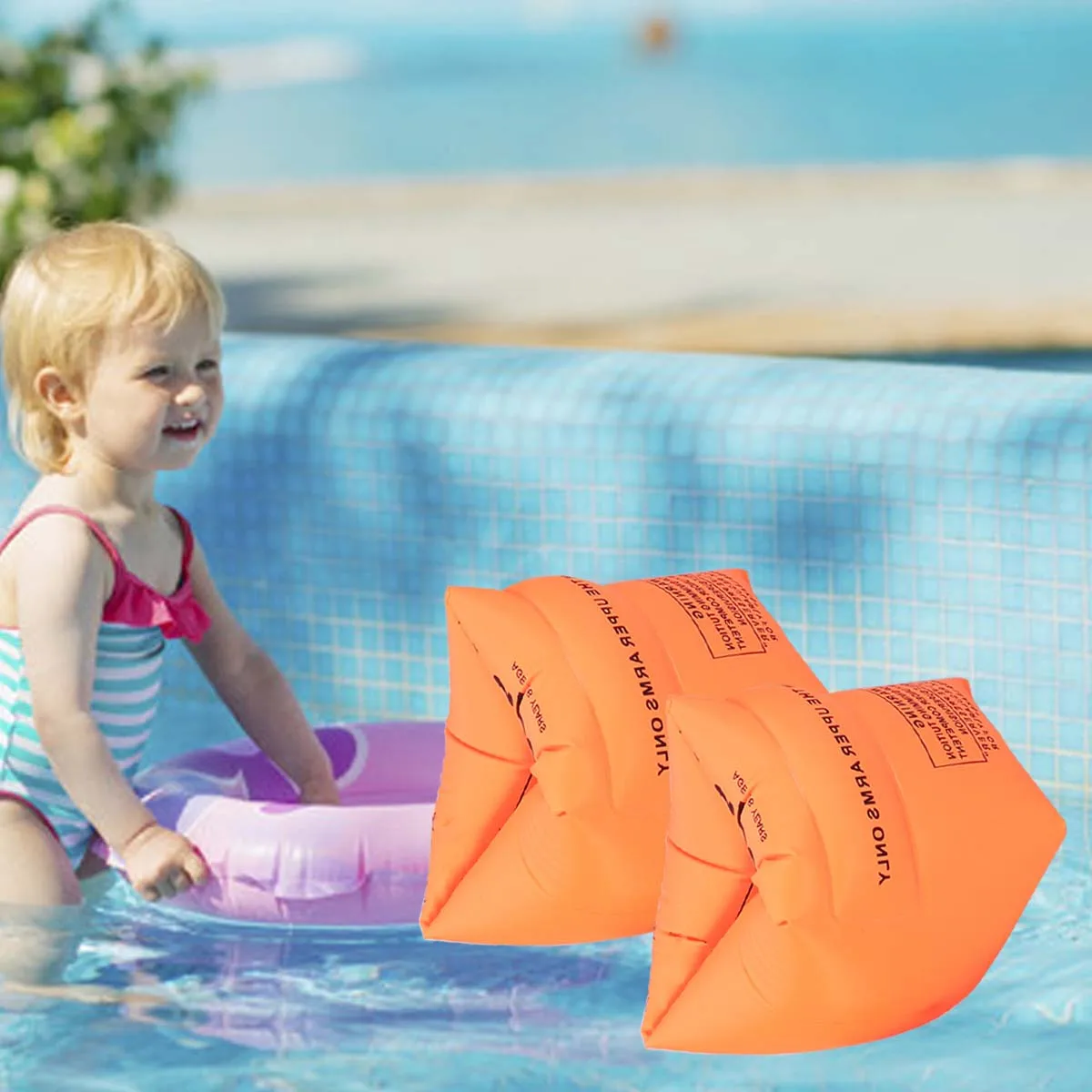 Fasce da braccio gonfiabili per galleggianti da nuoto per bambini per i più piccoli Giochi d'acqua di sicurezza Set di anelli da nuoto per piscina per bambini Fasce da braccio per nuoto