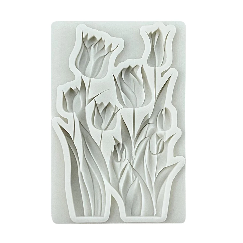 Flower Tulip Silicone Sugarcraft Mold Resin Tools Cupcake Baking Mould Fondant Cake Decorating Tools