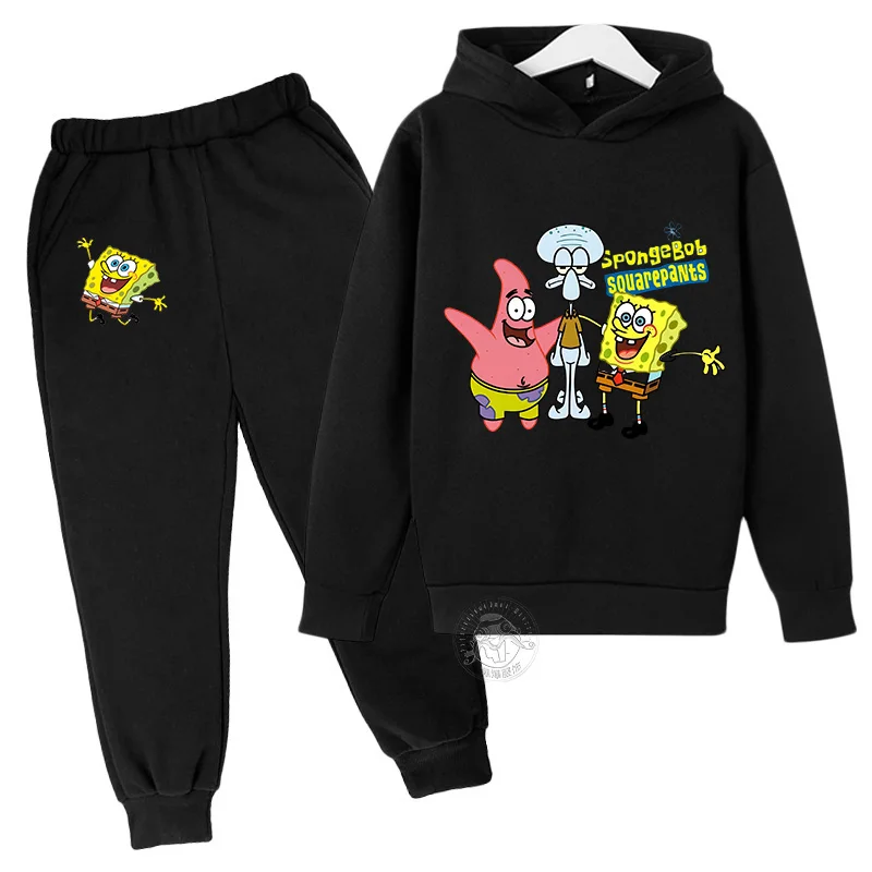 Winter creative Spongebob original print Harajuku Games suit for children aged 3-14 years old boys and girls suit