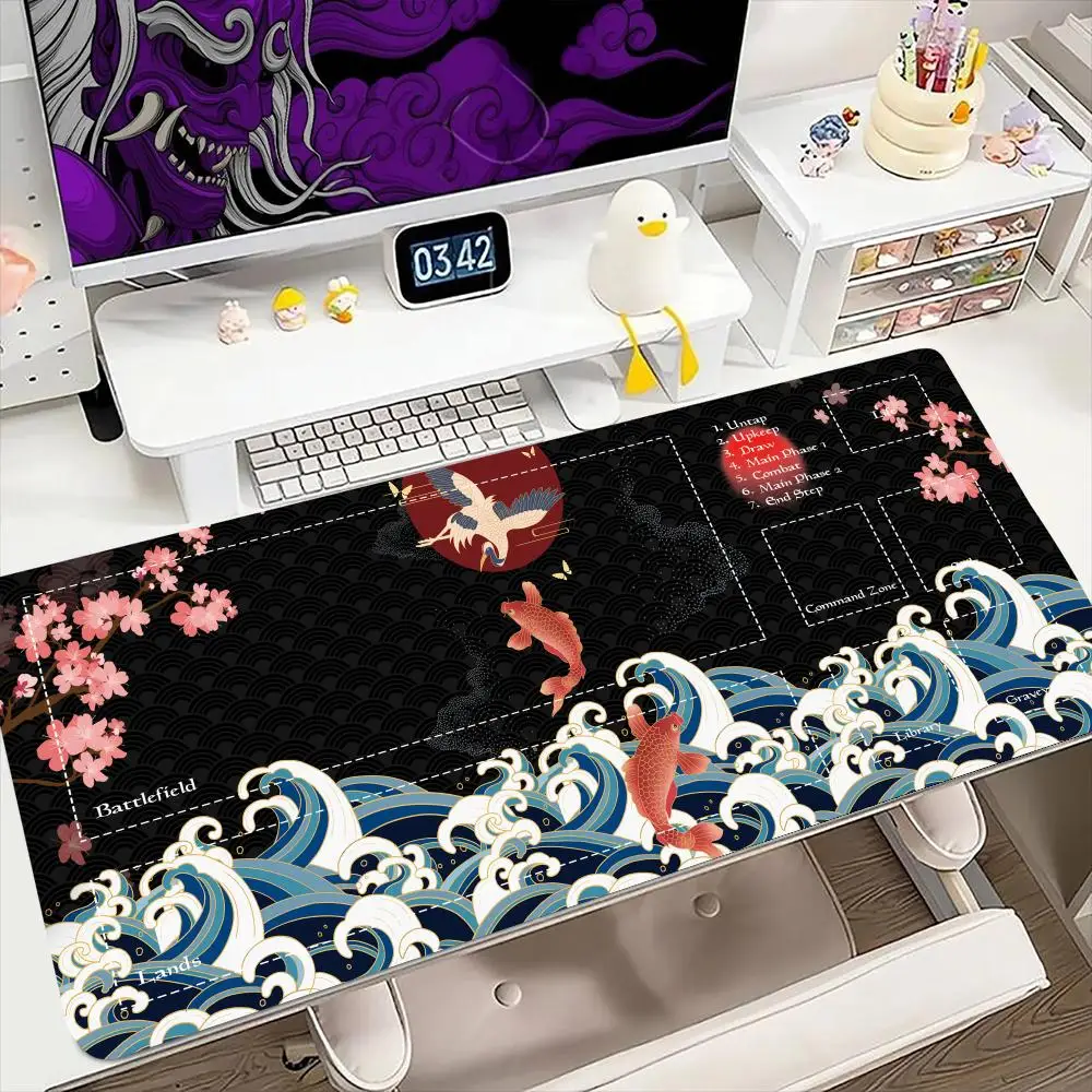 

Koi Carp Mouse Pad for MTG DTCG CCG RPG Trading Card Inked Game Playmats Smooth Rubber Surface Battle Game table mat