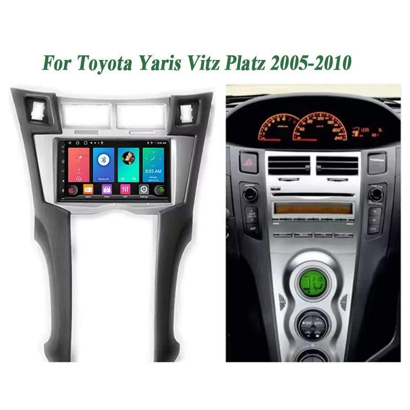 Android 15 Autoradio Voor Toyota Yaris Vitz Platz 2005-2010 GPS Navigatie Android Auto Carplay Wifi Video stereo Display Geen 2din - afbeelding 2