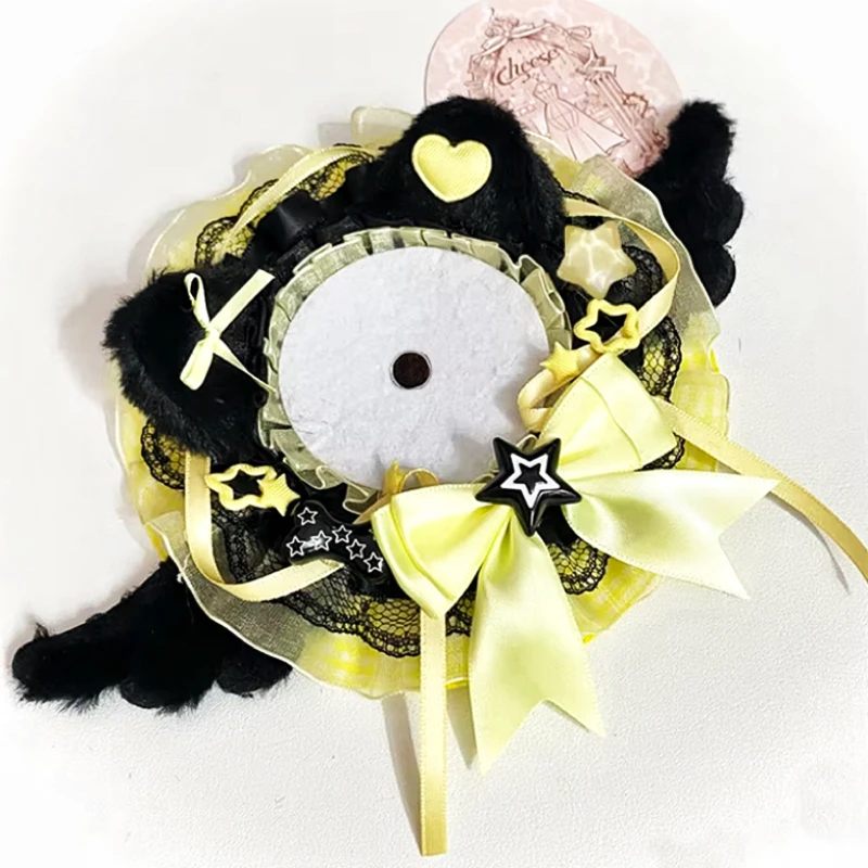 Cute Cat Ear Wing Lace Bow Badge Holder Itabag Decoration Insert Accessory Handmade DIY Pin Display Tray Base Anime Badge‌ Stand