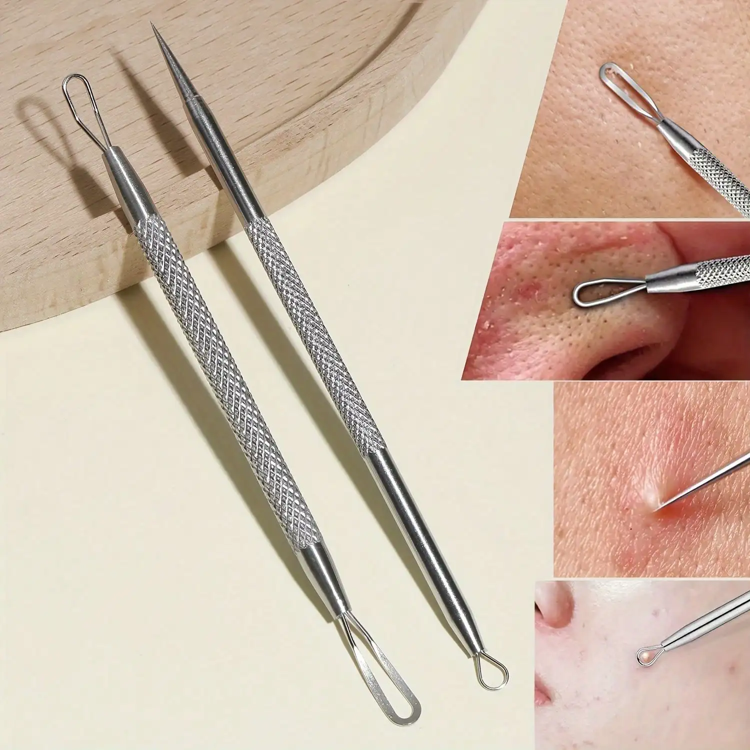 ملاقط الرؤوس السوداء لحب الشباب أداة إزالة حب الشباب لتجميل الوجه، إبرة إزالة حب الشباب الدقيقة، تستخدم لإزالة حب الشباب والرؤوس البيضاء #1