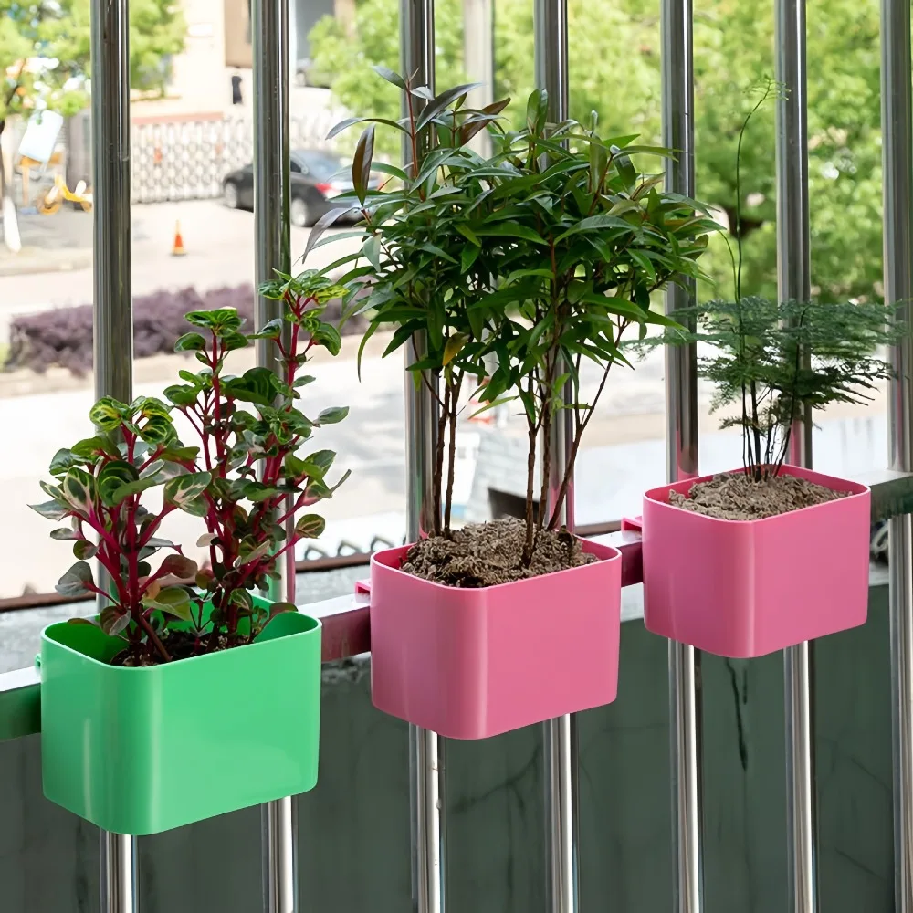 High Quality House Plants Balcony Planter Green/Pink/Blue Anti-deformed Flower Pots Plastics Plant Pot Home