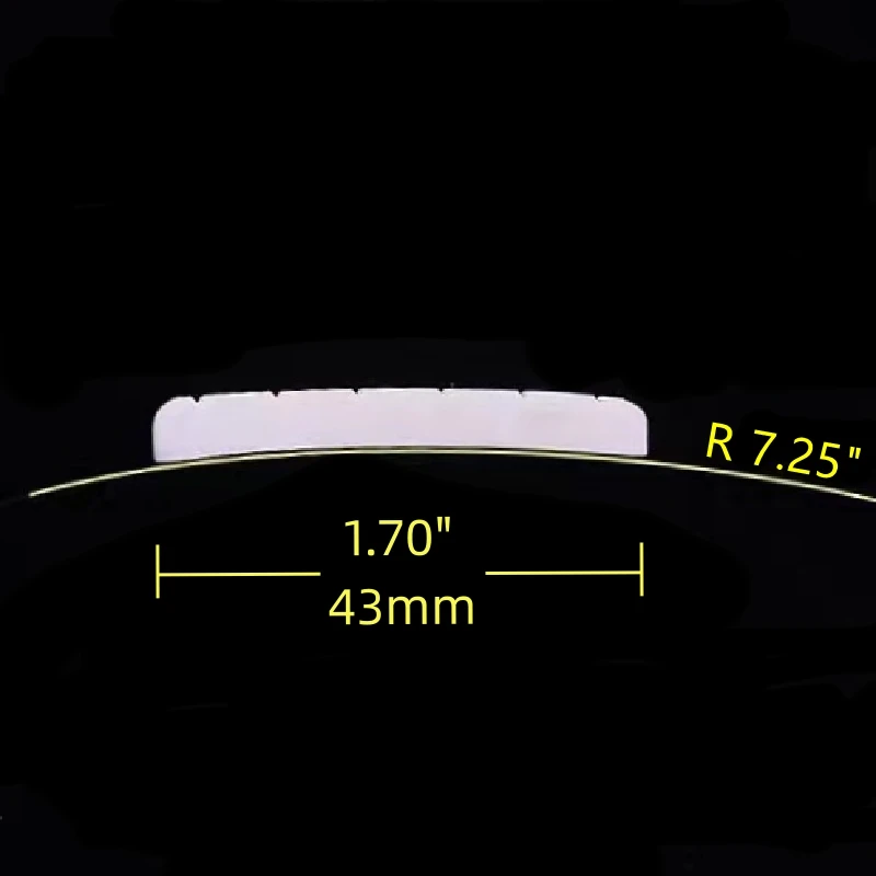 10x ボーンナット フェンダー ストラト テレギター用 43mm ラジアス カーブドボトム 弦楽器製作者 ホワイト