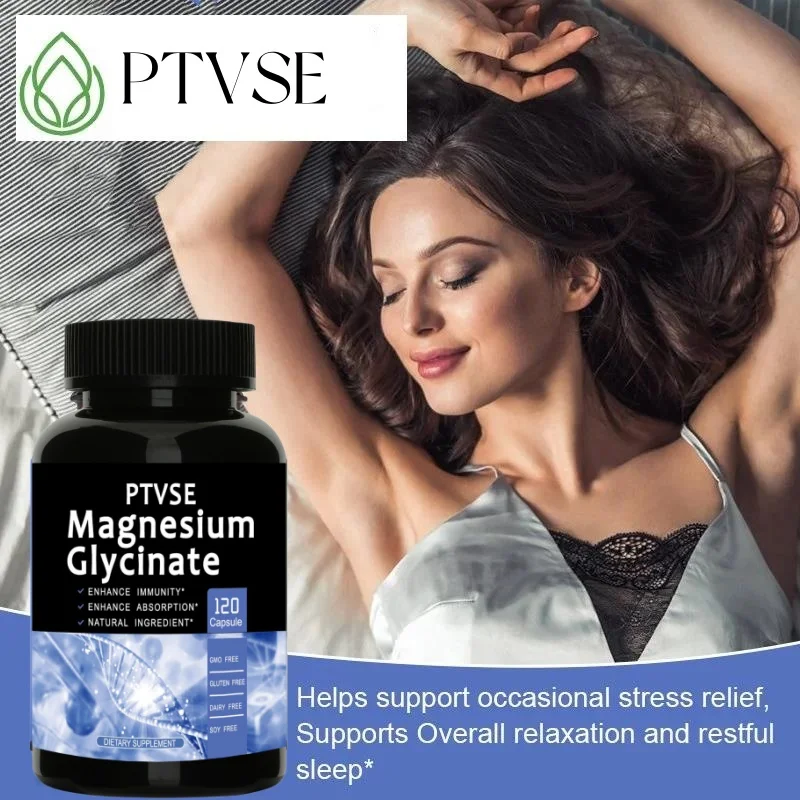 Magnesium Glycinate Supplement with Zinc,Vitamin D3 B6 High Absorption Support for Women & Men Non-GMO Veggie Capsules