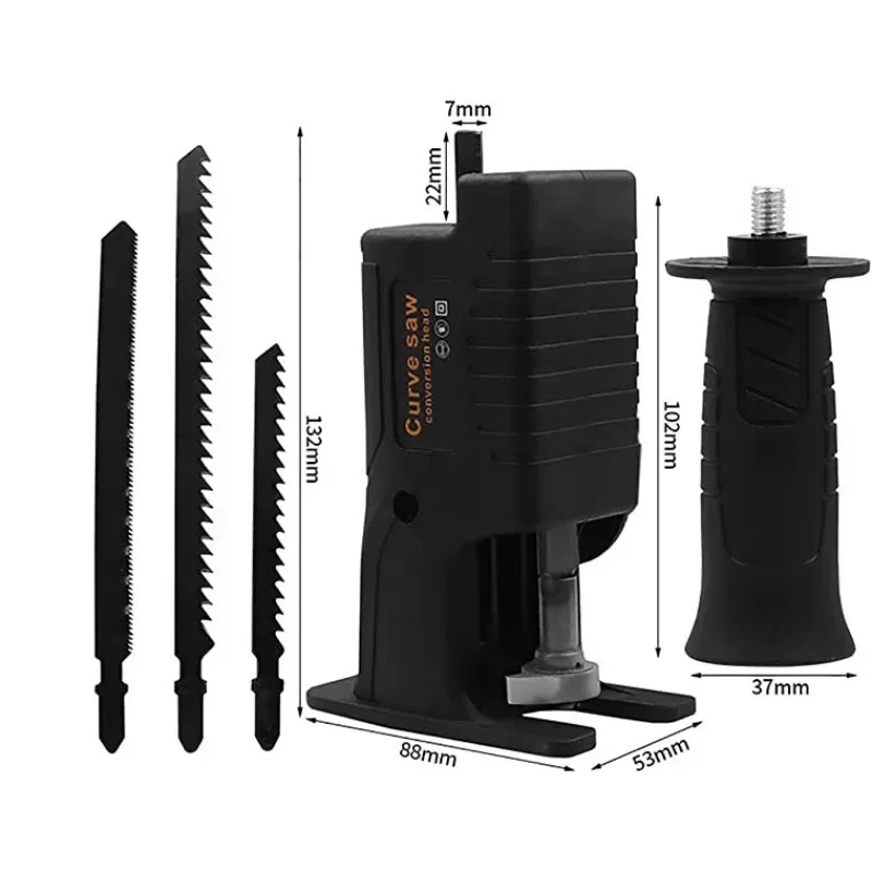 

Electric drill modified electric saw portable reciprocating saw curve saw converter with 3 saw blades