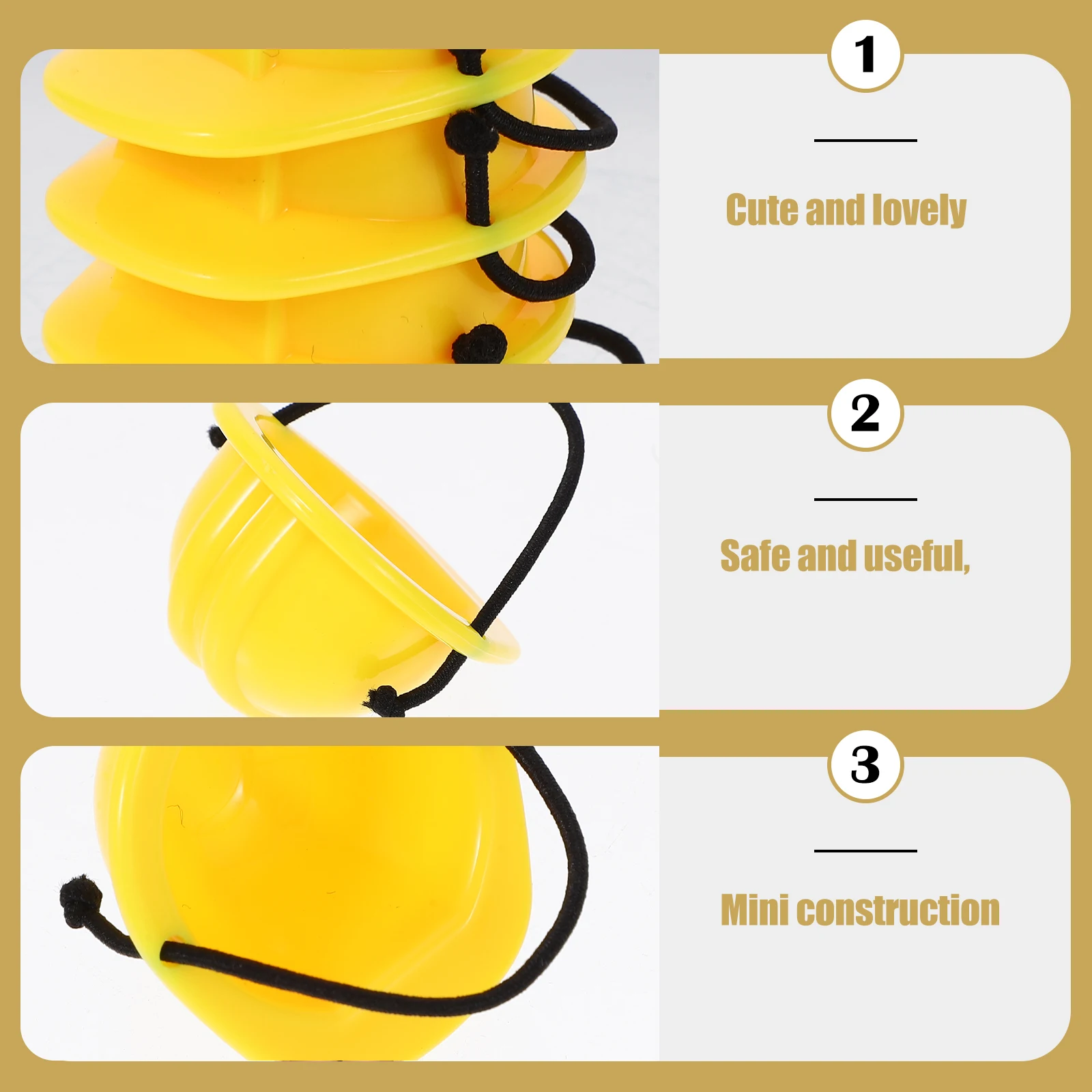 

4 Pcs Mini Construction Hat Yellow Safety Helmets Kids Toys Decorative Party Accessories Realistic Design Plastic Smooth