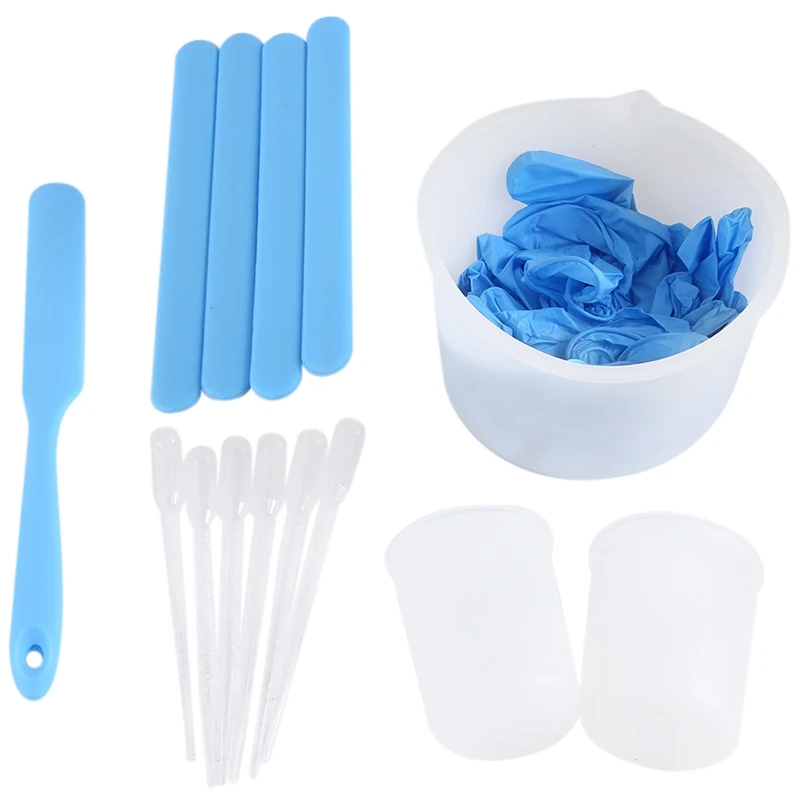 

Набор силиконовых мерных чашек ABSE для эпоксидной смолы, чашка для смешивания 600 и 100 мл, силиконовая лопаточка, перчатки из эпоксидной смолы, легко чистится