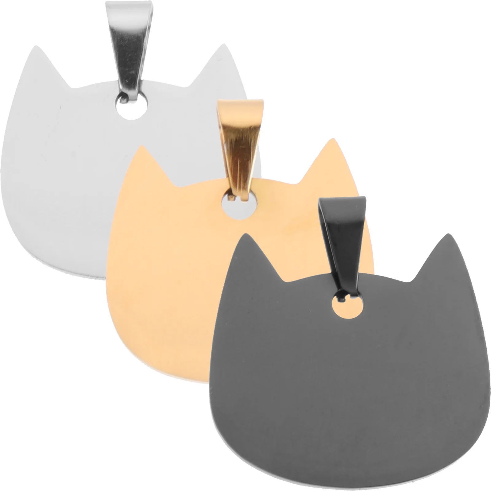 

3pcs Pet Identity Tags Stainless Steel Custom Engraved Dog Name Tag For Pets Anti-Lost Collar Lightweight Puppy Cat Jewelry