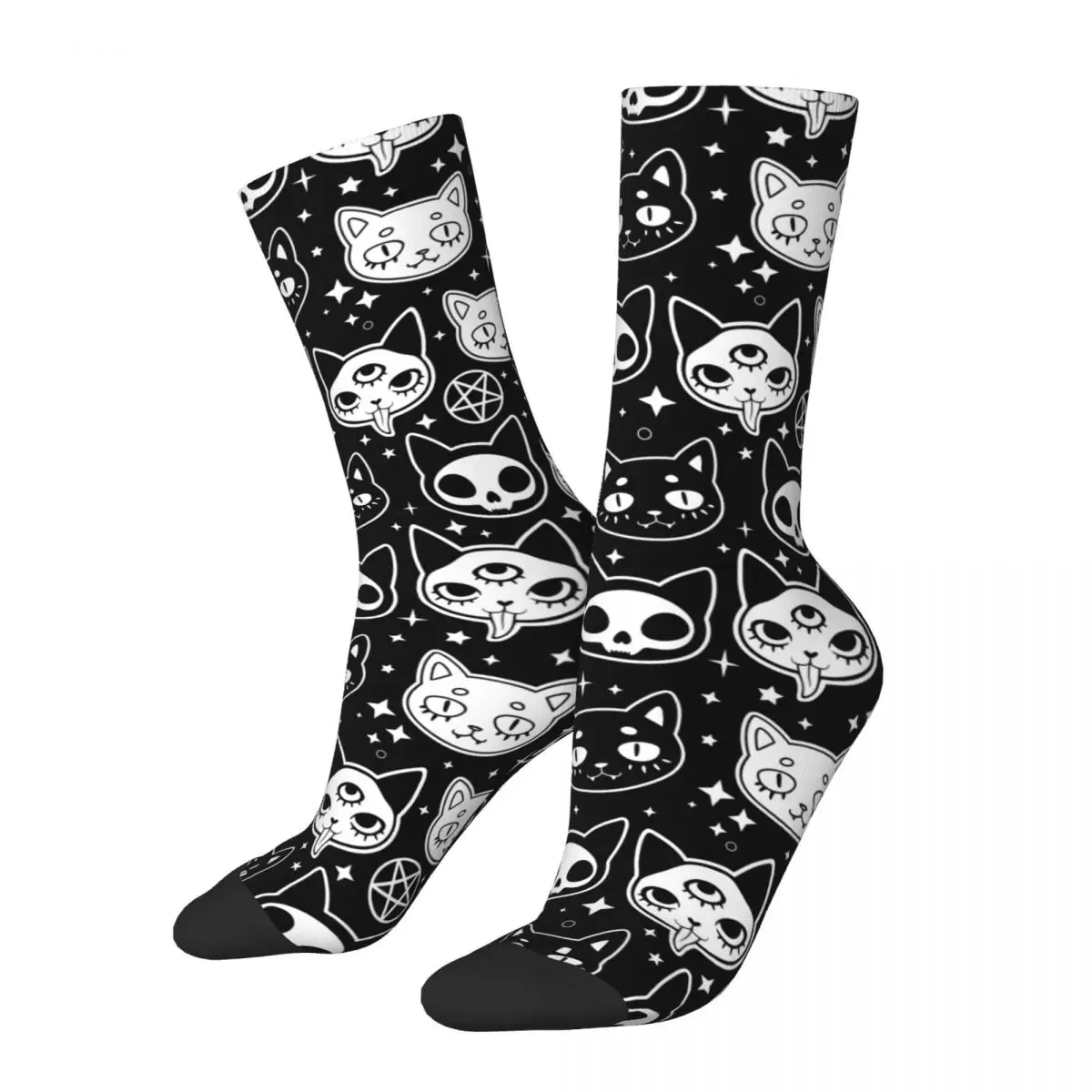 

Winter Warm Fashion Women Men Magic Cat Witchcraft Socks Non-slip Skateboard Socks