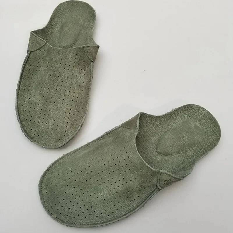 

Новые дышащие сандалии из коровьей замши, крутые полубаотоу, женские туфли на плоской подошве из натуральной кожи с градиентом, 6 цветов