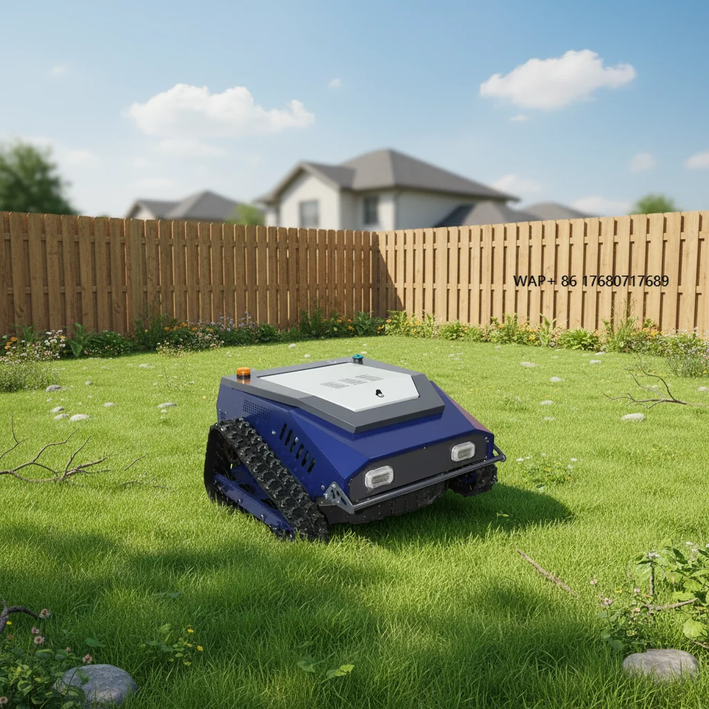 Industrial Mulching Rubber Track Grass Cutting Garden Robust Lawnmower Landscape Strong 31In 4-Stroke Remote Control Lawn Mower