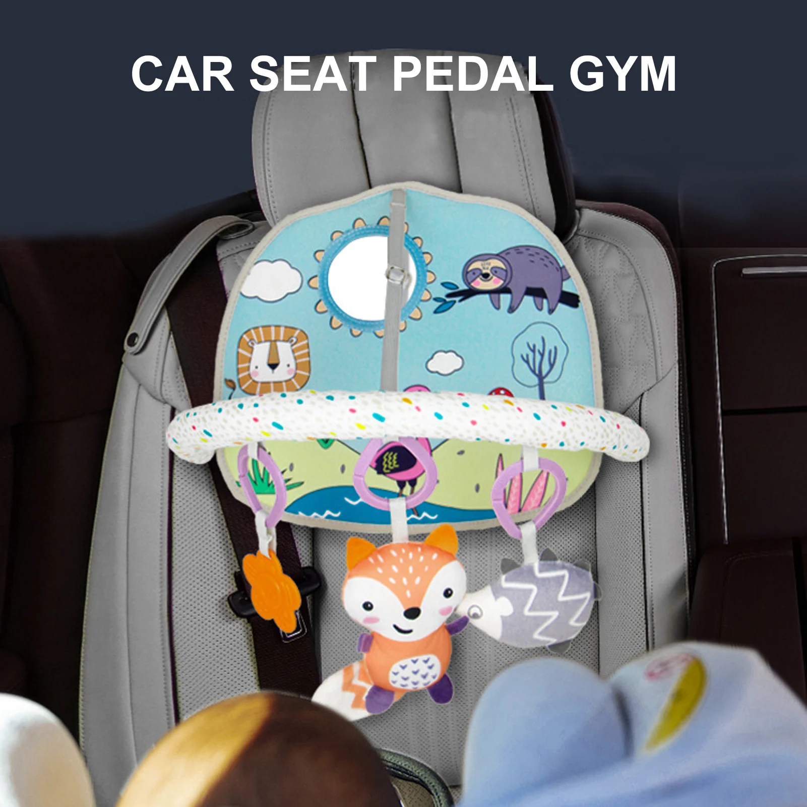 Baby Play Mats For Infants Adjustable Gym Paly Mat Rack For Car Seat Sensory Sit And Play Fitness Playmat With 3 Toys Adjustable