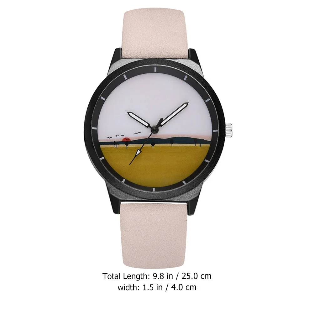 Quartz Wrist Watch for Lovers Simple Stylish Comfortable Versatile Suitable Most Occasions PU Alloy Materials Excellent Texture