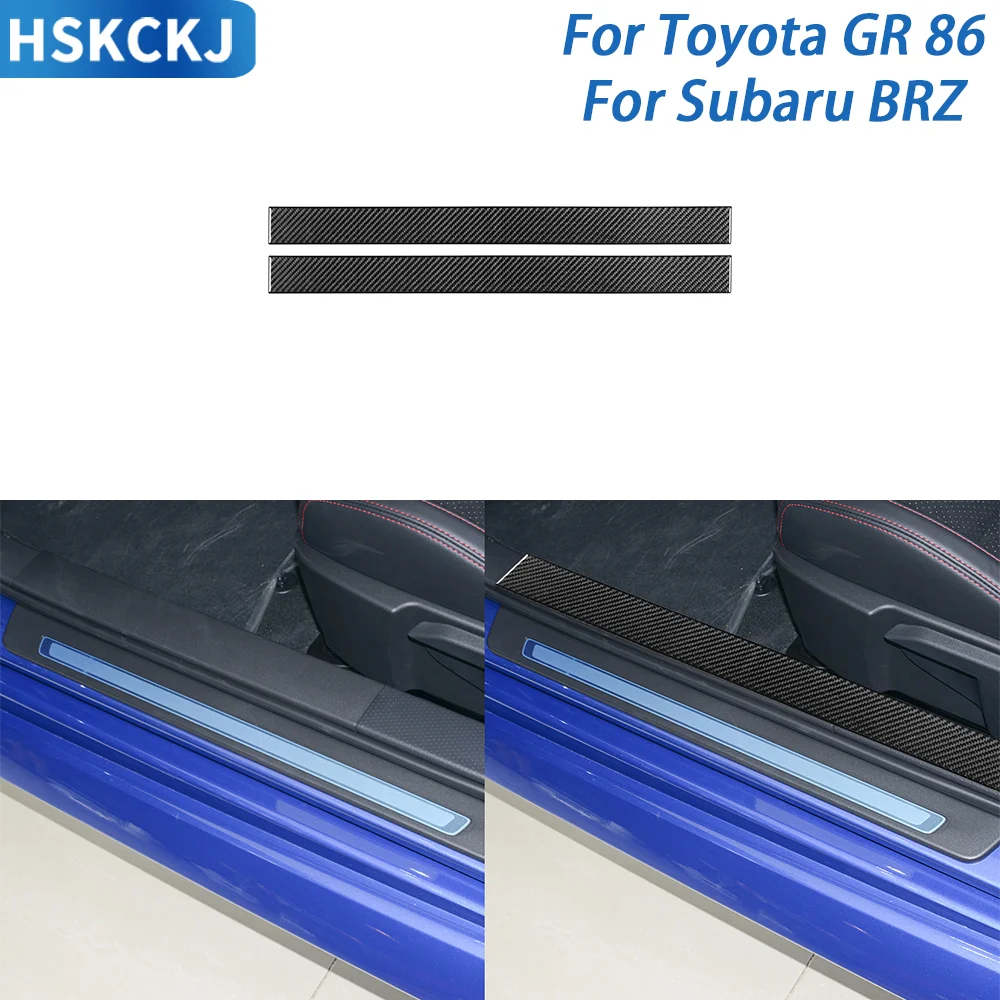 

For Toyota GR 86 For Subaru BRZ 2020+ Real Carbon Fiber Interior Sticker Car Inner Threshold Cover Trim Decorative Accessories