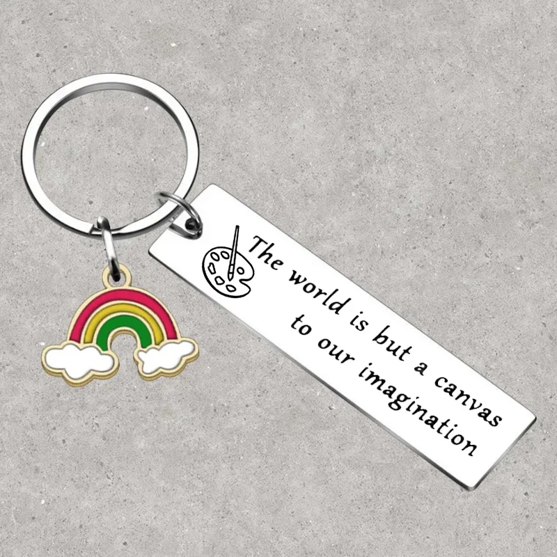 Hot Artist Keychain Painter Gift The World Is But A Canvas To Our Imagination Key Rings