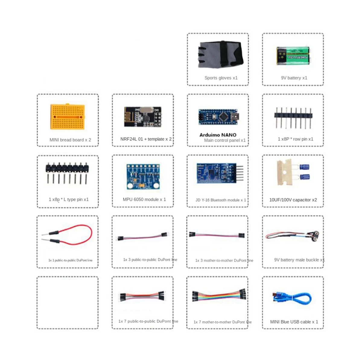 スポーツ、スマートグローブ、ジェスチャー制御、ワイヤレス、Bluetooth用のプログラミンググローブキット