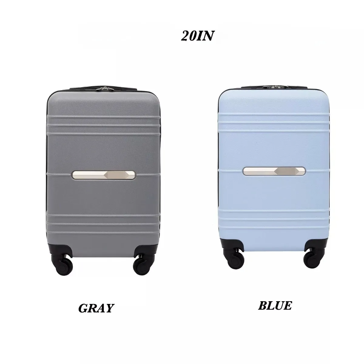 Luggage Carry on 20-inch gray blue case with universal wheel