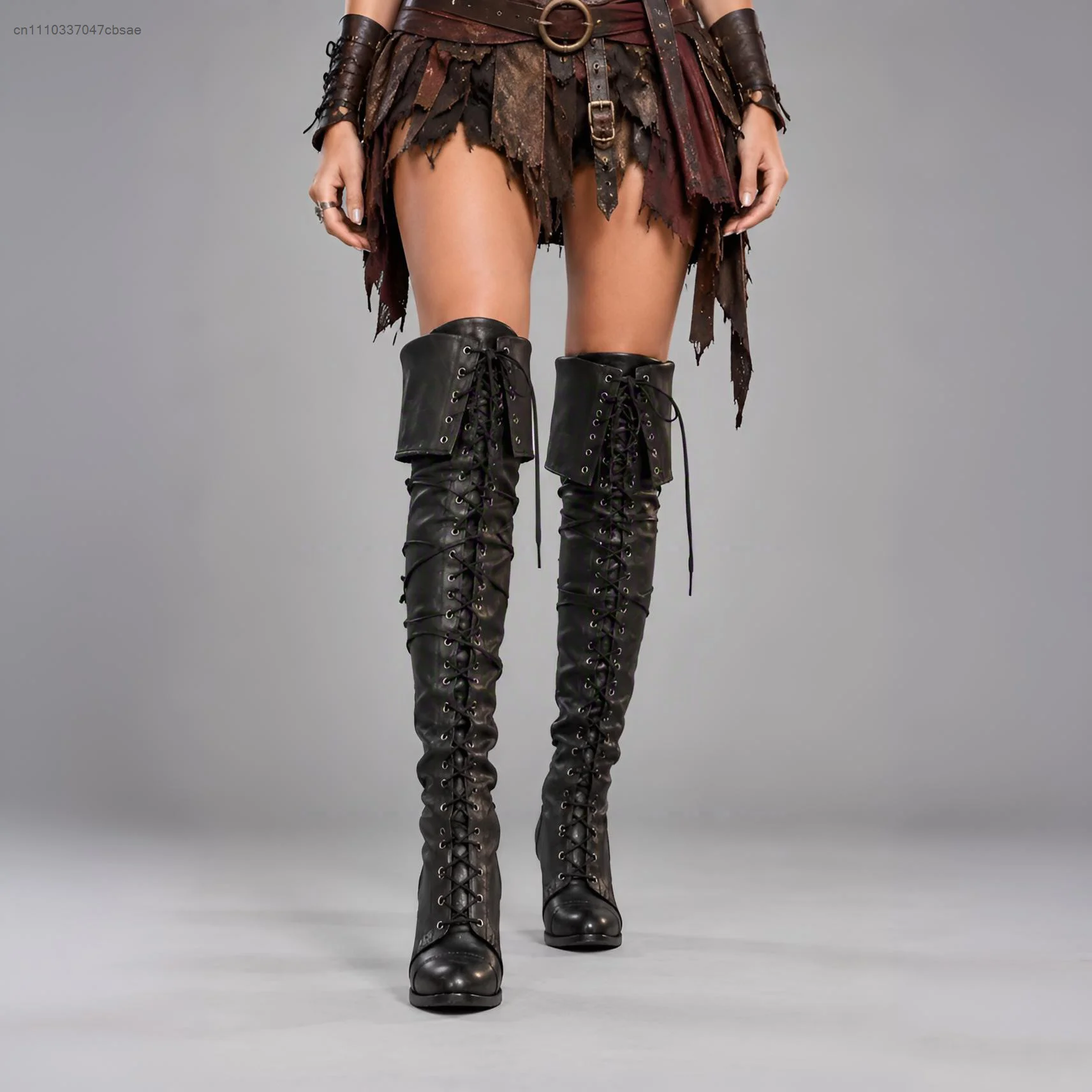 Womens Medieval Pirate Over The Knee Boots Long Jazz Dance Cosplay Shoes Vintage Renaissance Festival Party Show Footwear Boot 3