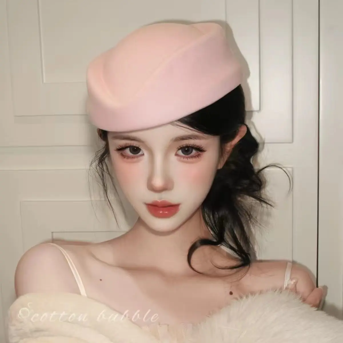 2026 Stewardess Hat for Costume Cosplay Costume Accessories Corporate Uniform Fascinator Base for Live-streaming Cosplay