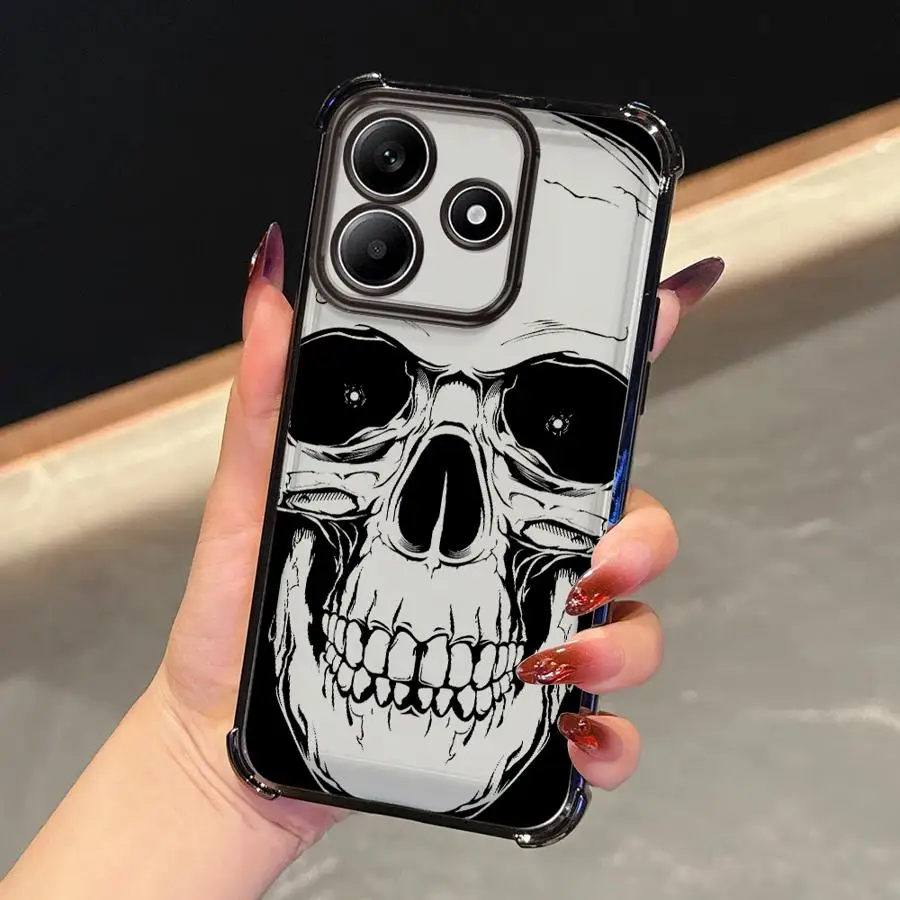 حافظة هاتف جمجمة أنيقة لهاتف Redmi Note 10s 9S 14 Pro Plus 10 Lite 11s 11 12 13 10 Pro غطاء ناعم