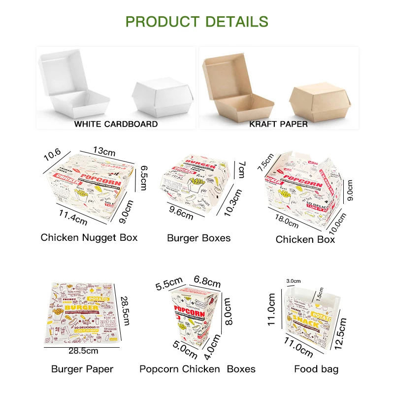 Customized productYASONPACK Suppliers Disposable Burger Box Print Paper Box For Delivery